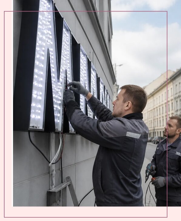 Изготовление и монтаж светодиодных LED вывесок в Заволжье