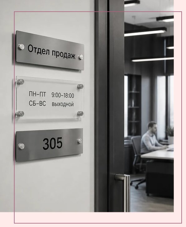 Офисные таблички на дверь в Заволжье по цене от 4990 р. | Аванза-Звл